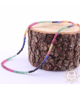 Doğal Taş Kolye-Yakut, Safir, Zümrüt M134