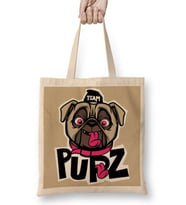 Kukla Köpek Pug Bez Çanta Uzun Saplı
