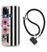 Samsung M21 M22 M23 M30 M31S M32 Kılıf Boyun Askılı Silikon Flowers 4 1390