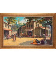 EV İŞYERİ OFİS İÇİN ALTIN ÇERÇEVELİ PASPARTULU TABLO VB871