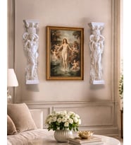 2'li 40 Cm Antik İşlemeli 3 Boyutlu Duvar Heykeli Seti Antik Roma Yunan Heykel Seti