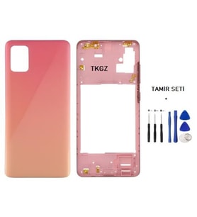 Samsung Galaxy A51 - SM-A515F FULL Kasa Arka Kapak Takım TURUNCU - TAMİR SETİ