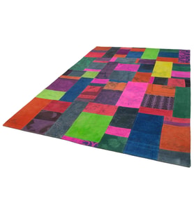 Çok Renkli Patchwork Stil El Dokuma Salon Halısı Modern Dekorasyon Mutfak Yatak Odası