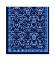 Şehri Şal Bambu Kraş Şal 6371 Lacivert