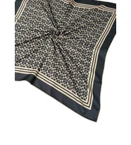 Işıl İpek C Desen Cotton Vual Eşarp 90x90 cm (Siyah-Vizon)