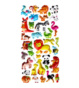Sticker Kabartmalı Stiker Defter, Planlayıcı Etiket (limlra-027) - 17X9 cm - Orman Hayvanları