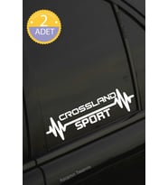 Opel Crossland Nabız Kalp Atışı Ritim Crossland Araç Uyumlu Oto Sticker 2 Adet Beyaz 20*7CM