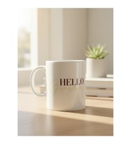 Hello Temalı Seramik Kupa