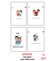 Şıpsevdi Aşk Serisi 10 Adet Hatıra Kartı - Kuşe Kart Baskı - 10x15cm - Anı Kartı