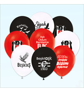 Beşiktaş Lisanslı Balon, 30cm x 5 Adet