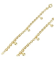 Kalp Yıldız Yonca Charm Altın Bileklik (Gold)