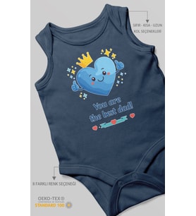 You are the best dad Sıfır Kollu Bebek Zıbını %100 Pamuk