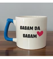 Babam Da Babam Baskılı Mavi Kulplu D Kupa