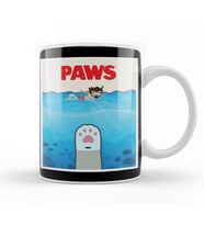 Jaws Parody Paws Jaws Poster Parody Kupa Bardak Porselen