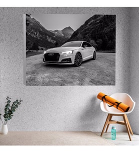 Doğa Manzaralı Son Model Audi Araba Temalı Kanvas Tablo