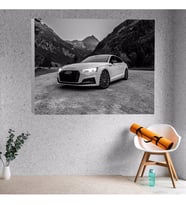 Doğa Manzaralı Son Model Audi Araba Temalı Kanvas Tablo