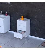 Modilayn 3 Çekmeceli Tek Raflı Dar Şifonyer Yatak Odası Şifonyeri Genç Odası Şifonyer (Beyaz)