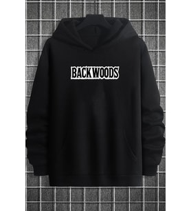 Unisex Backwoods Baskılı Sweatshirt (Siyah)