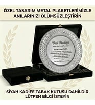 25 cm Gümüş Metal Tabak - Ardiva, sİYAH Bordo lüx kutu 28x28 cm