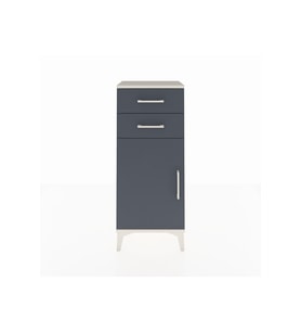 Arges Komodin Tek Raflı 2 Çekmeceli Tek Kapaklı 44x30x106 Aytaşı-Antrasit