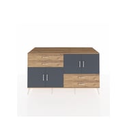 Kronos Konsol 3 Raflı 4 Çekmeceli 4 Kapaklı 176x59x99 Çam-Antrasit/Çam