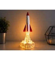 Dekoratif Roket Fırlatma Efektli USB LED Gece Lambası, Uzay Temalı 3D Tasarım Masa Lambası, Çocuk Odası Başucu Aydınlatma