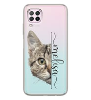 Huawei Kedi Trigromi Tasarımlı Şeffaf Telefon Kılıfı