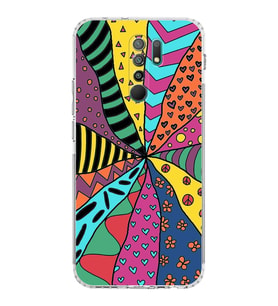 PrintiFy Xiaomi Redmi 9 ile Uyumlu Retro Color 4  Kamera Korumalı Şeffaf  Kılıf