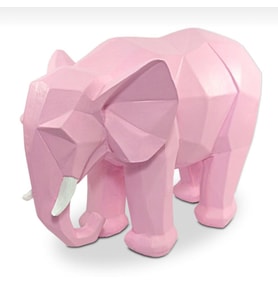 KÜBİK FİL BİBLO PEMBE