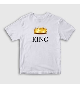 Presmono Unisex Çocuk Beyaz King Kral T-Shirt 381318tt (Beyaz)