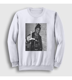 Presmono Unisex Beyaz Harlem Rapper Hiphop Big L Sweatshirt 553923tt (Beyaz)