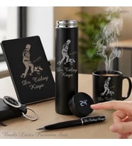 İsme Özel Premium Tasarım Mustafa Kemal Atatürk Logo Seçeneğiyle Dereceli Çelik Termos,  Kupa Bardak, Defter, Kalem, Anahtarlık  Erkek Kadın Hediye Seti