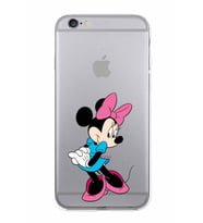 Apple iPhone 6S Plus Uyumlu Kamera Korumalı Tıpalı Kapak Minnie Mouse TasarımlıŞeffaf Kılıf