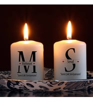Kişiye Özel İsimlerinize ve Mesajınıza Özel 2li Mum Seti
