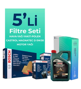 BOSCH Ford Fiesta 1.5 Dizel Filtre Bakım Seti Castrol Motor Yağlı (2017-2020) 5 Li