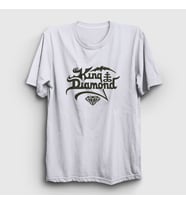 Presmono Unisex Beyaz Logo Rock King Diamond T-Shirt 485393tt (Beyaz)