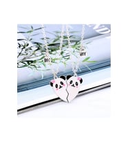 Panda Mıknatıslı Çift Iki Adet Best Friends Bff Kolye Takı (Boş)