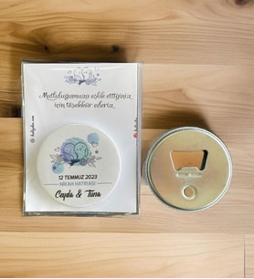 10 Adet Söz, Nişan, Nikah, Düğün Hediyesi Buton Açacak Magnet Kart ve Ambalajlı Tek Tek (btnmg9)