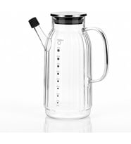 Cam Yağdanlık 1000 ml Ölçü Göstergeli Silikon Uçlu Paslanmaz Kapaklı