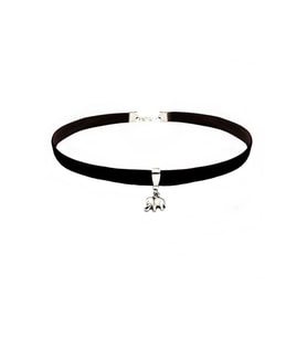 Gümş Renk Fil Choker Kadın Choker (Siyah)