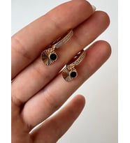 KALPLI KUPE MINELI RODYUM KAPLAMA 18K (rose gold ) (Yeşil)