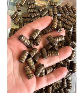 1.05 CM 20 ADET KAHVERENGİ BURGU AHŞAP TAKI BONCUĞU