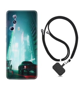 Xiaomi Mi 13 Lite Kılıf Silikon Boyun Askılı İpli Desenli Silikon Night Cars 1619