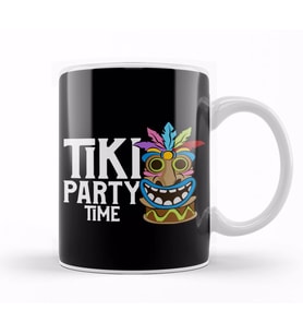 Adorable & Cute Tiki Party Time Island Luau Themed Kupa Bardak Porselen