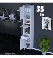 Eliusta Çağıl 35 cm Çok Amaçlı Organizer Dolap - Mutfak Kiler Banyo Antre Hobi Dolabı Beyaz 35x226x32 cm