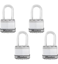 Master Lock M1Xqlf Magnum Ağır Hizmet Tipi Açık Asma Kilit, Anahtarlı, 4'Lü Paket Anahtarlı, Gümüş