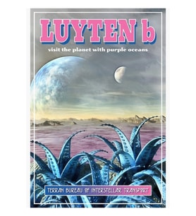 Luyten B Exoplanet Seyahat Illüstrasyon Tablo Ahşap Poster Dekoratif