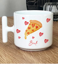 Kişiye Özel Pizza Lover Hediye T Kupa Bardak (Beyaz)