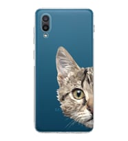 Samsung Galaxy A02  Kamera Korumalı  Kapak Catface Tasarımlı  Şeffaf Kılıf
