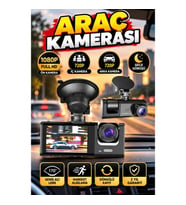 Araç Kamerası Silindir Üçlü Kamera Sistemi 1080p Ön Kamera 720p İç ve Arka Kamera